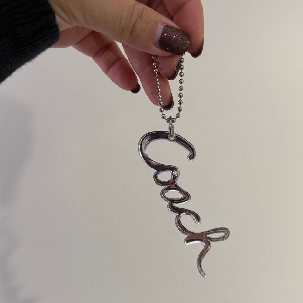 Coach Metallic Silver Script Keychain - image 2